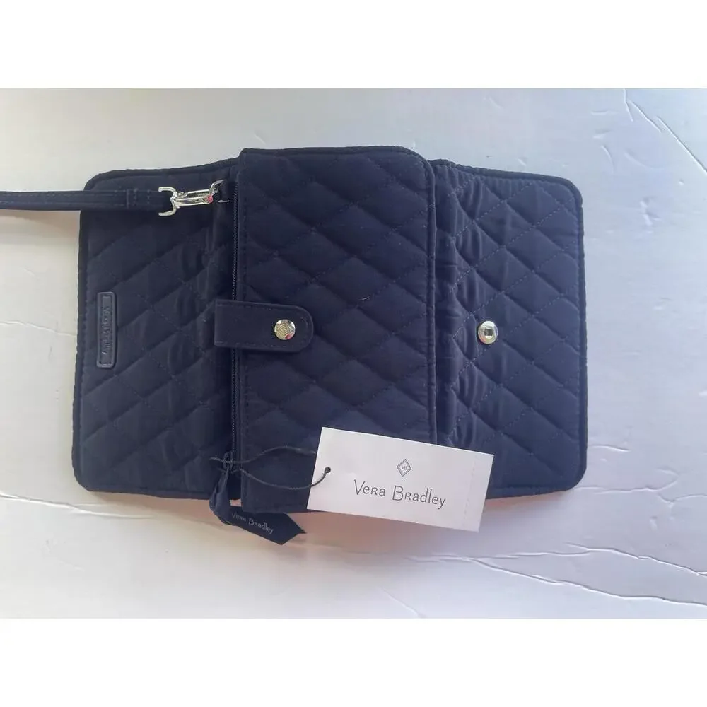 Vera Bradley Navy Floral Quilted RFID Smartphone Wristlet Wallet NWT $89 - Picture 7 of 9